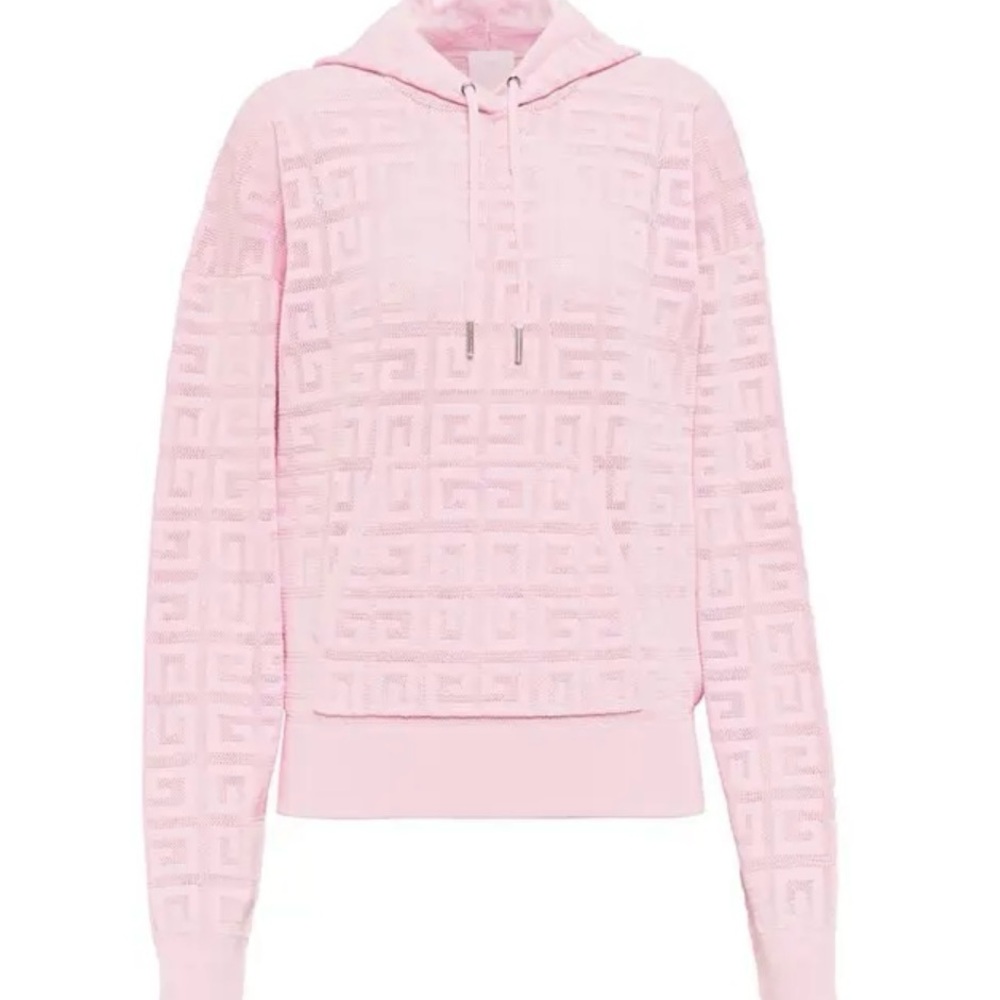Givenchy Pink Relaxed Hoodie with Greek Key Pattern
